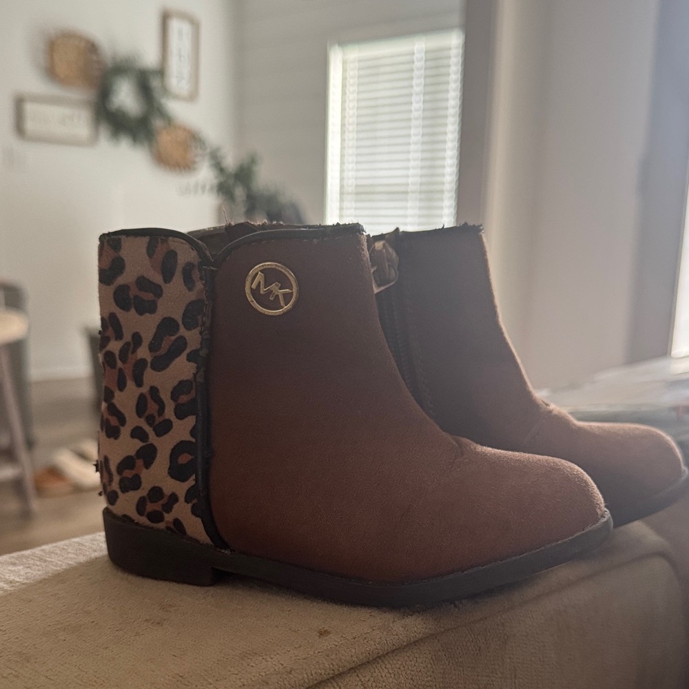 Brown Leopard Kids Boots MK